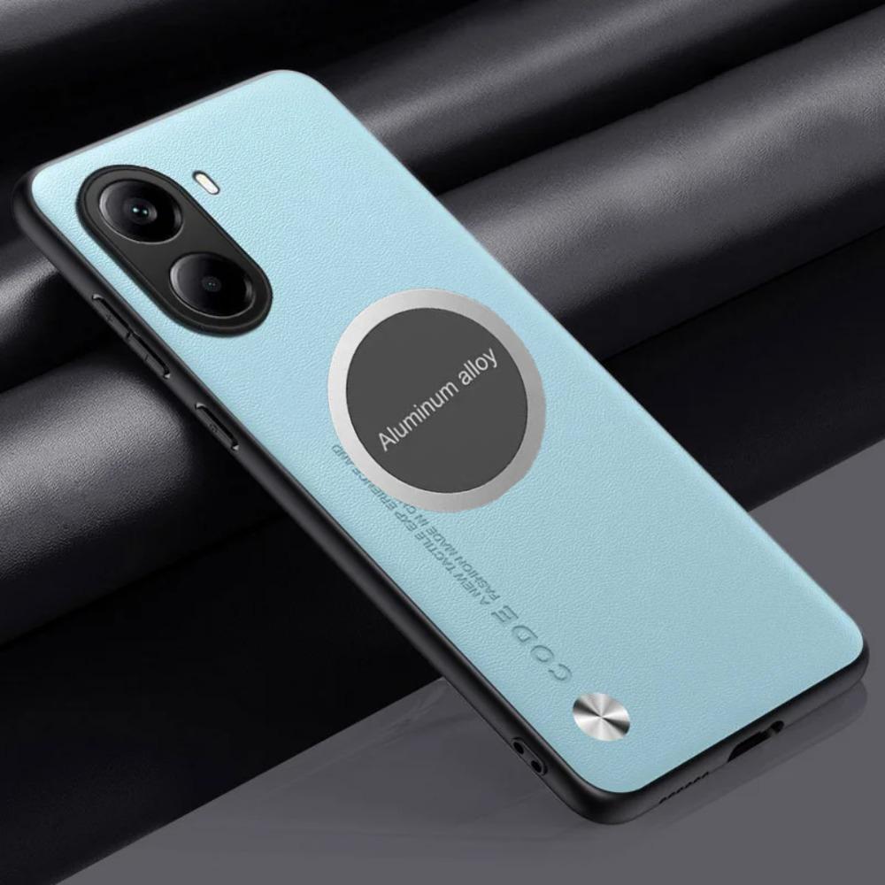 Busine Sle Leather Metal Car Magnetic Holder Phone Case for POCO X7 F6 X6 F5 X5 Pro Pro M6 4G C75 C65 Skin Feel Protect Cover