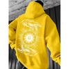 Lässiger Kapuzenpullover für Damen und Herren mit Palmen-Sonnen-Print, die perfekte Wahl für coole Jugendliche in den Herbst- und Wintermonaten