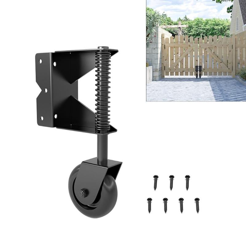 4inch Universals Gate Casters Adjustable Spring Gate Support Wheel Spring Loaded Gate Casters Hardware Easy To Install