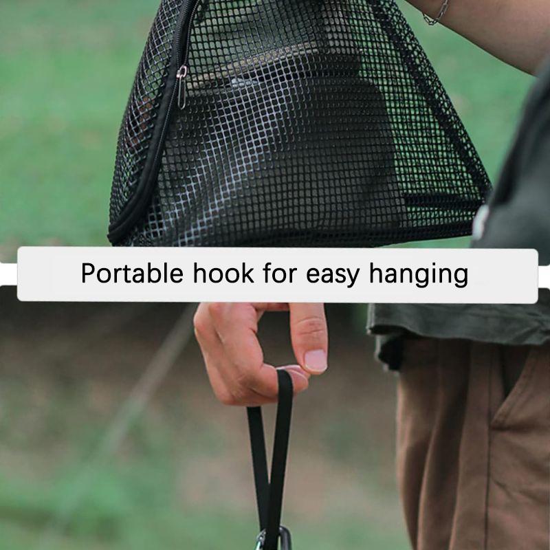 Outdoor Camping Kitchen Hanging Net Kitchen Foldable Storage Bag Cookware Drying Net Triangular Drying Net Dry Food Organizer