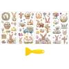 1set 4 Sheets 4 Styles PVC Waterproof Decorative Stickers Self Adhesive Decals for Furniture Decoration Rabbit 300x150mm 4pcs/set