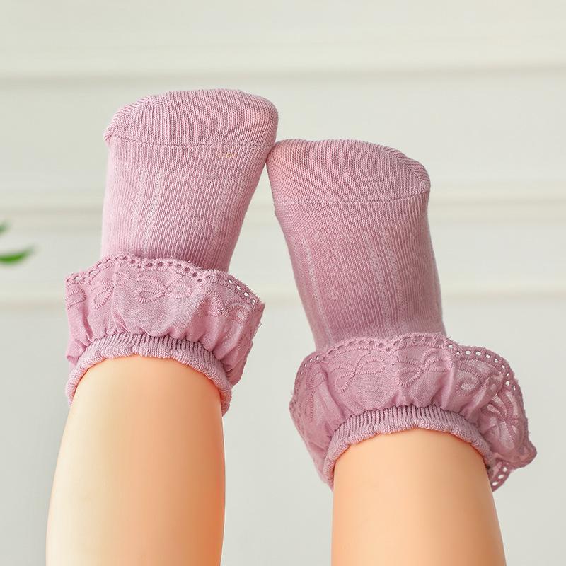 White Lace Princess Socks for Little Girls - Spring & Autumn