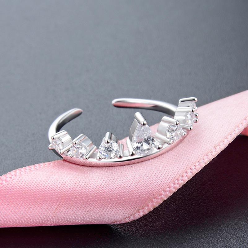 Lindon Classic 925 Sterling Silver Zircon Ring Ladies Jewelry Wedding Promise Party Gift