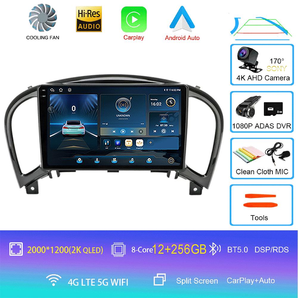 Android 14 Video Player Carplay Auto For Nissan Juke YF15 2010 - 2014 Multimedia Car Radio WIFi+4G DSP 2 DIN Touch Screen