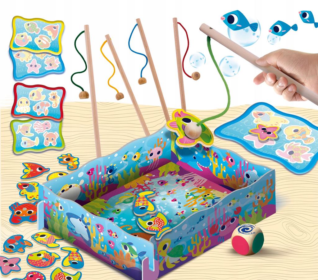 Lisciani lisciani montessori wood drewno baby fish fun magnetyczne łowienie