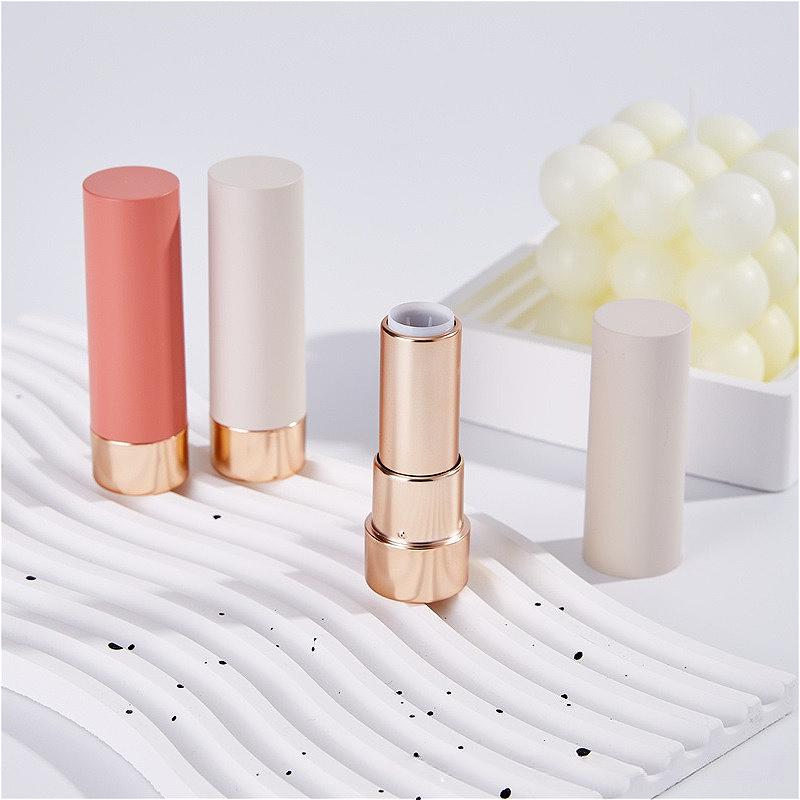 3.5ml Round Gold Base Snap-On Lipstick Tube, Empty Refillable Lip Balm Container, Cosmetic Packaging