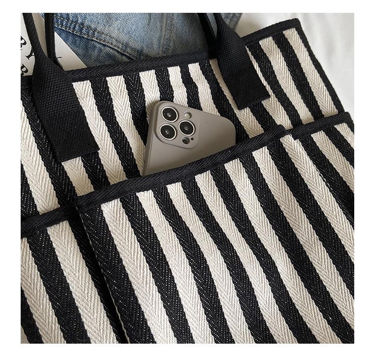 2025 Neue Damen Sommer Farbblock Streifen Tragetasche - Vielseitig, Großes Fassungsvermögen, Lässige Schultertasche