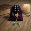 Saint Benedict Rosary Turquoise Glass Beads St. San Benito Cross Nr Medal Catholic Necklace