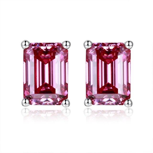 

Серьги-гвоздики с бриллиантами из стерлингового серебра 925 пробы, 2 карата, цветной муассанит, 100% пройденный тест, для женщин и мужчин 1CTx2PCS