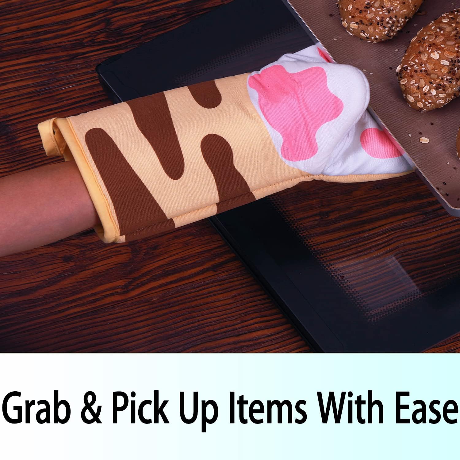 

Funny Oven Mitts Kitchen Accessories Cooking Baking Heat Resistant Kawaii Cat Glove, Gifts for Cat Lover 1 Pair Claw