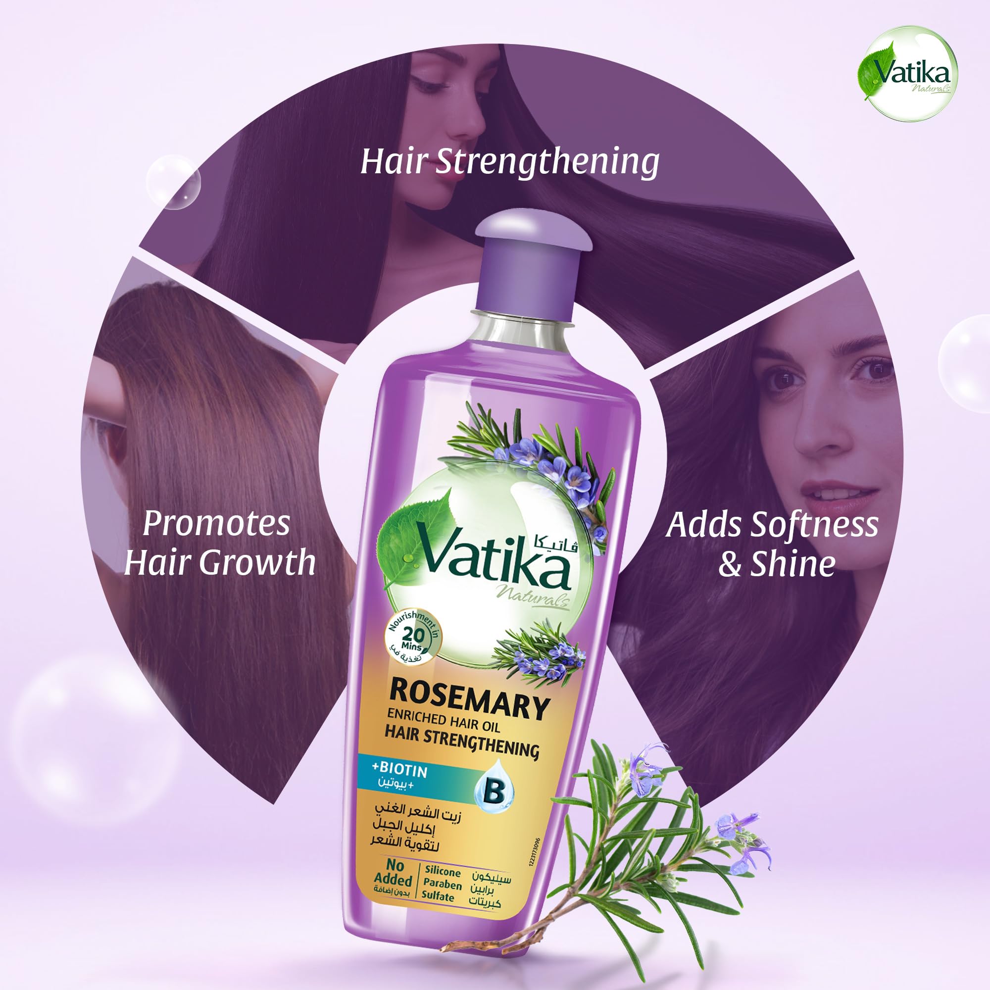 

Rosemary Oil for Hair Growth 180ml Vatika Naturals | Promotes Stronger Hair Growth, Prevents Hair Fall | Scalp Nourishment in 20 minutes 180 ml