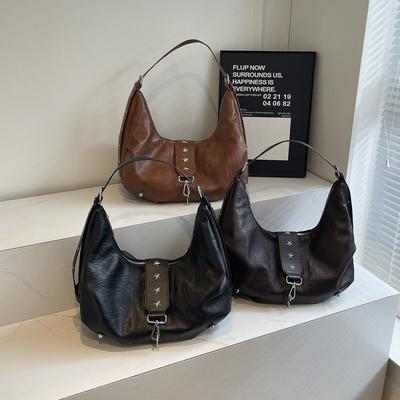 1 Sac Femme Grande Capacité, Sac Bandoulière Vintage Mode Décontracté, Design Sac Boulette de Niche