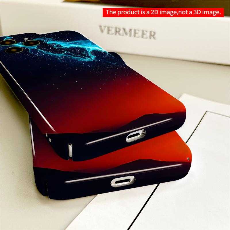 2DFlat Cosmic Nebula Over Desert Silhouette All inclusive film hard iPhone case, compatible with iPhone 18 Pro Max 17 16 15 14 13 12 11
