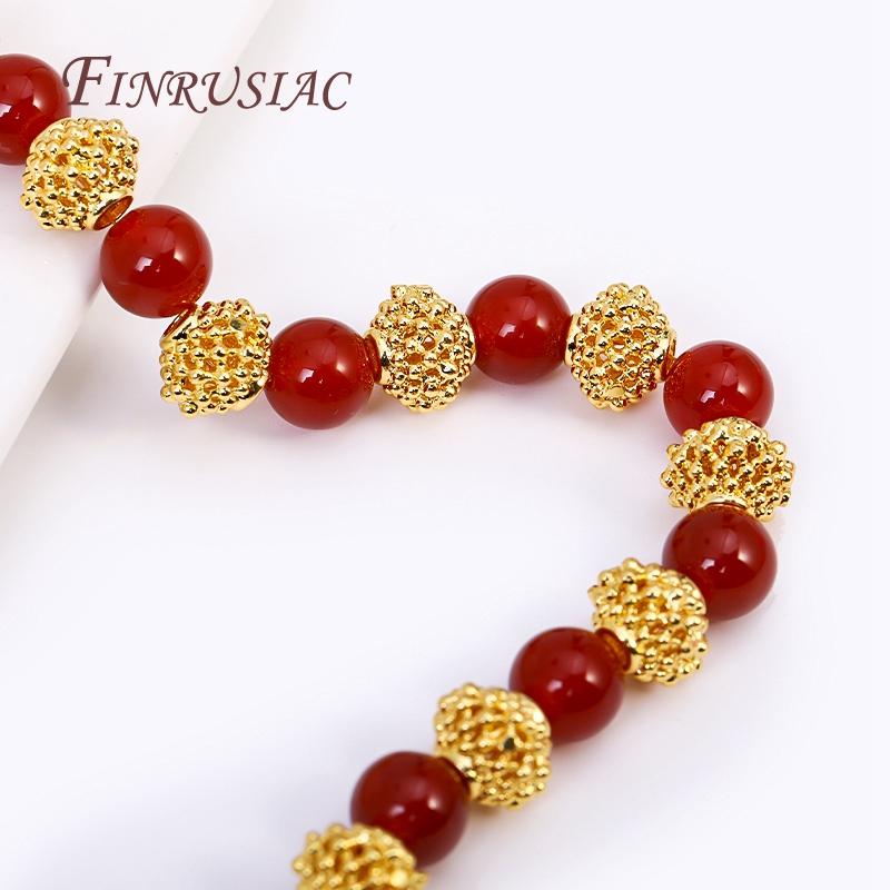 10X8MM Round Spacer Beads Wholesale 18K Gold Plated Design Lantern Coral Spacer Beads Components For DIY Jewelry Making Supplies