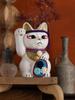 Lyckokatt Kabuki Sukeroku Högerhandskatt Lyckobringande Feng Shui-figur Offerlåda Vit (M-STORLEK Vit) upphöjd/Keramik_lyckobringande Maneki-neko (suke_M