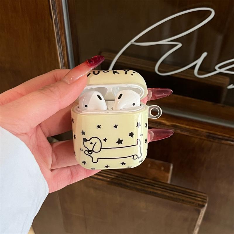 Cute line dachshund suitable for AirPods 1 generation protective case second generation 1 generation pro1 apple bluetooth headset case