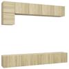 5 Piece TV Cabinet Set In Sonoma Oak Effect Particle Board