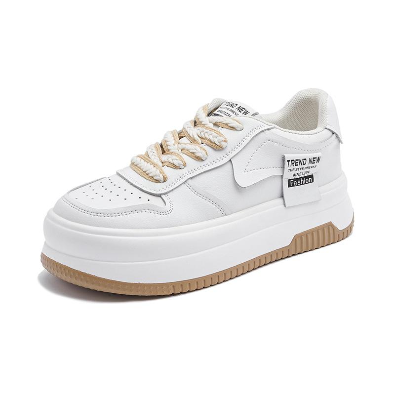 Pantofi de damă Noua modă de primăvară Pantofi casual brioșe care se potrivesc Pantofi comozi din piele Pantofi albi cu talpă groasă Femei