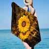 Butterfly And Sunflowers Beach Towel, Super Soft Microfiber, Gift for Her/Him, Birthday, for Pool, Beach, Travel, Home Decor Fan gifts