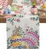 Easter Bunny Eggs Tulip Eucalyptus Leaves Table Runners Party Decor Farmhouse Kitchen Dining Table Runner Easter Decorations