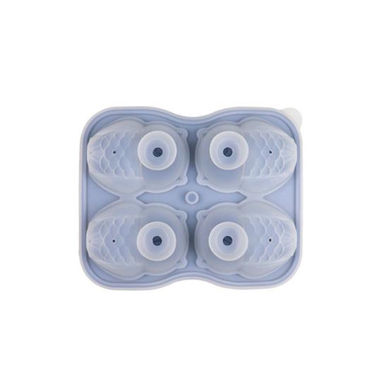 Eiswürfelform, Eulenform, Eiswürfelform, 4 Gitter, Trichterdeckel-Design, Silikon-Eisform für Whiskey, Cocktails und Getränke