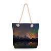 Starry sky print thick rope single-shoulder beach bag 7285 CLE