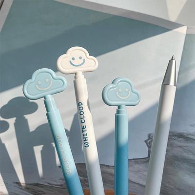 2pcs Blue White Cloud Gel Pens Set 0.5mm Ballpoint Black Color Ink for Writing School Student