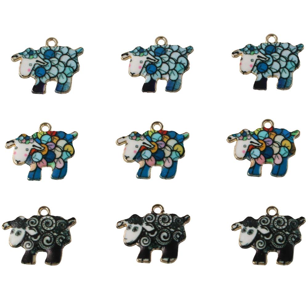 3 Colors Goat Enamel Charms 17*21MM Artifact Jewelry Making Diy Pendant for Necklace