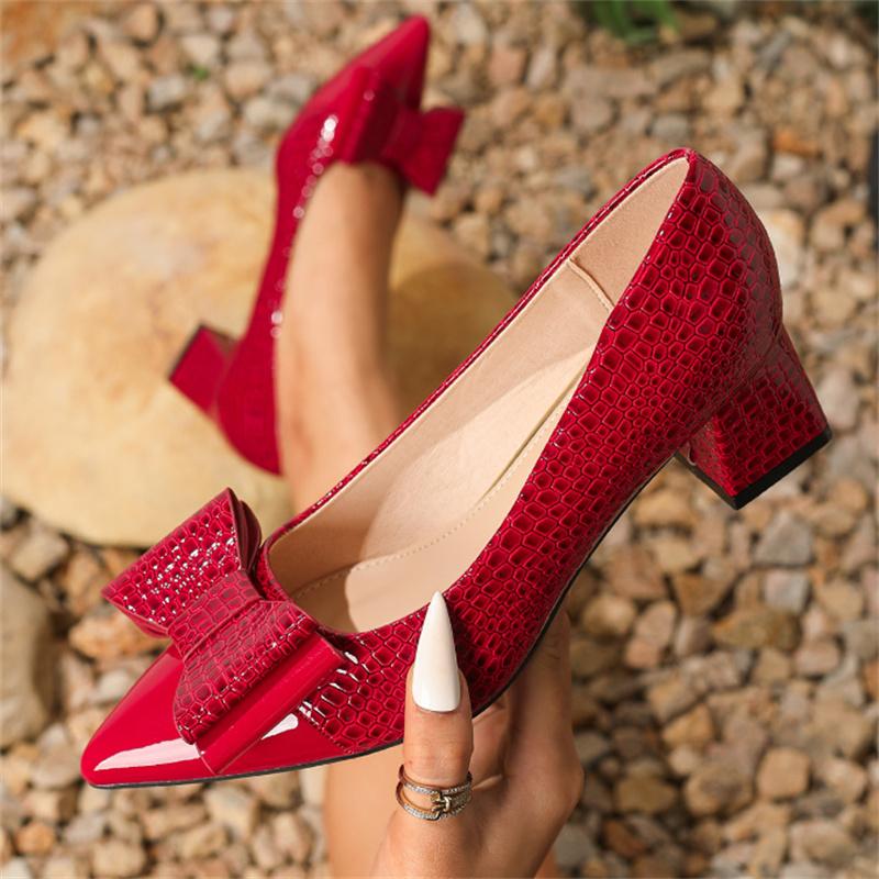 Size36-45 Female Patent Leather Pumps Pointed Toe Spring Summer Women Shoes Elegant Square High Heels Women s Black Office Shoes 36 3570₽