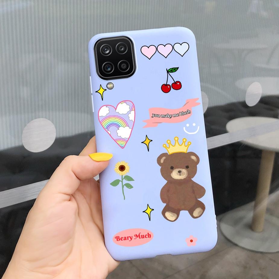 Für Samsung Galaxy A12 Hülle M12 F12 Cue Süßigkeiten Bemalte Abdeckung Weiche Silikon Handyhülle Für Samsung A12 M 12 GalaxyA12 Coque Bumper