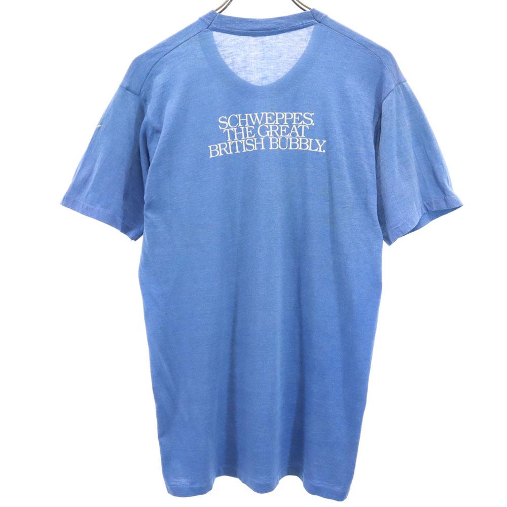 70s Short sleeve Single stitch T-shirt blue Old vintage Men's Used