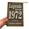 Vintage 1972 Legend Born Metal Wall Sign Iron Plaque Home Bar Decor