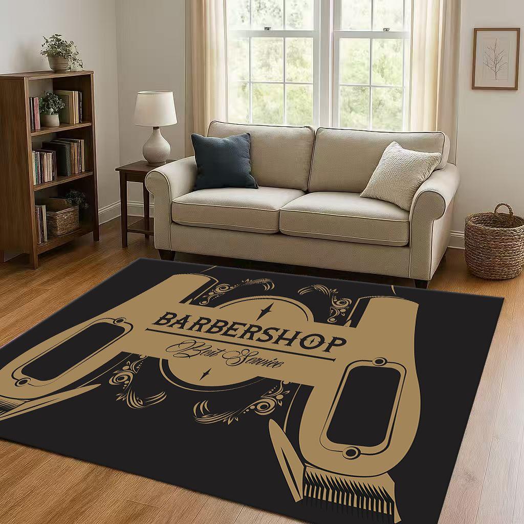 2026 New Retro Barber Shop Symbol Sign Living Room Non Slip Area Rug Carpet for Bedroom Playroom Sofa,Home Decor Doormat Gift