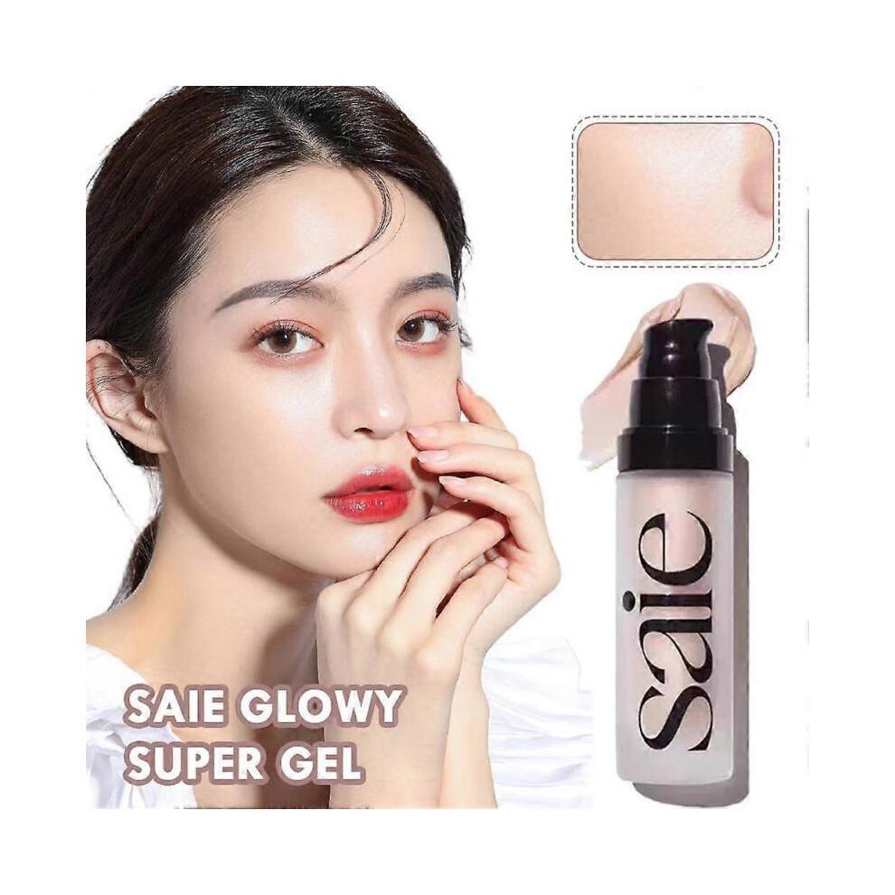 Saie Glowy Super Gel 15ml Rozświetlacz Rozświetlający Makijaż Twarzy Nielepki 12H Nawilżający Wrażliwa Skóra