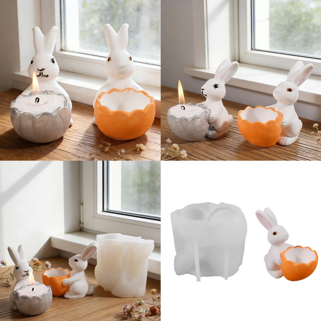 Easters Spring Themed Silicone Mould for Making Eggs Shell Rabbits Crafts Safe Sturdy and Fun