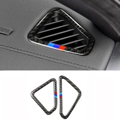2Pcs Carbon Fiber Left Hand Drive Car Dashboard Air Outlet Decorative Frame Stickers Accessories For BMW X5 F15 X6 F16 2014-17