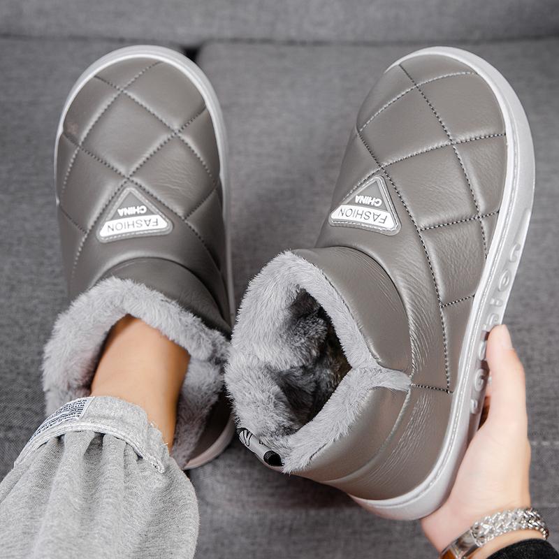 Winter Plus Velvet Warm Snow Boots Men's Slip-on Plush Cold-proof Outdoor Footwear Non-slip Wear-resistant Casual Cotton Shoes