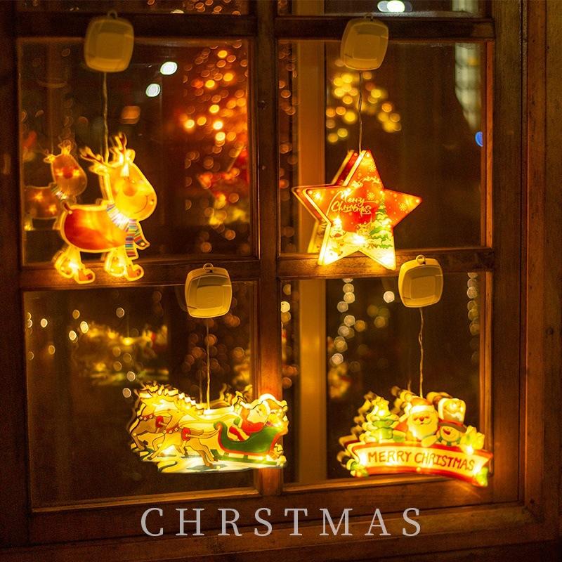 Christmas Decorative Lights Santa Suction Lights Christmas Tree Decorations Festive Styling Lights Window Lighting Decorations
