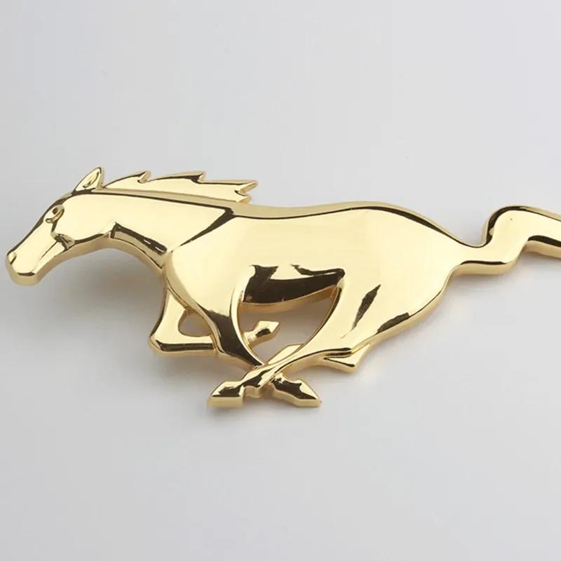 Car Sticker 20x7.5CM Metal Car Front Grille Horse Badge Trunk Sticker for Ford Mustang 2.3T Shelby GT350 GT500 GT 2015-2017 Rear