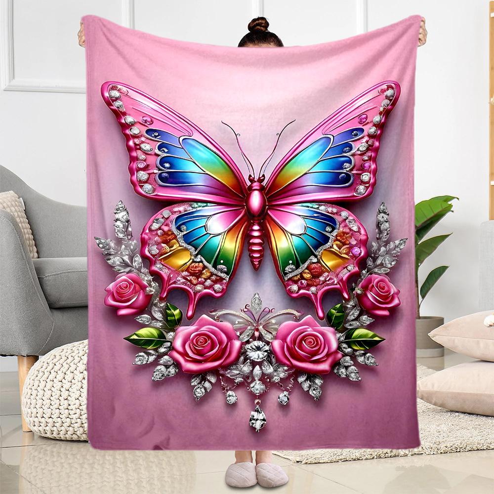Enchanted Butterfly Garden blanket Suitable for offices, travel, living rooms also a good gift for friends and family Suitable for all seasons.