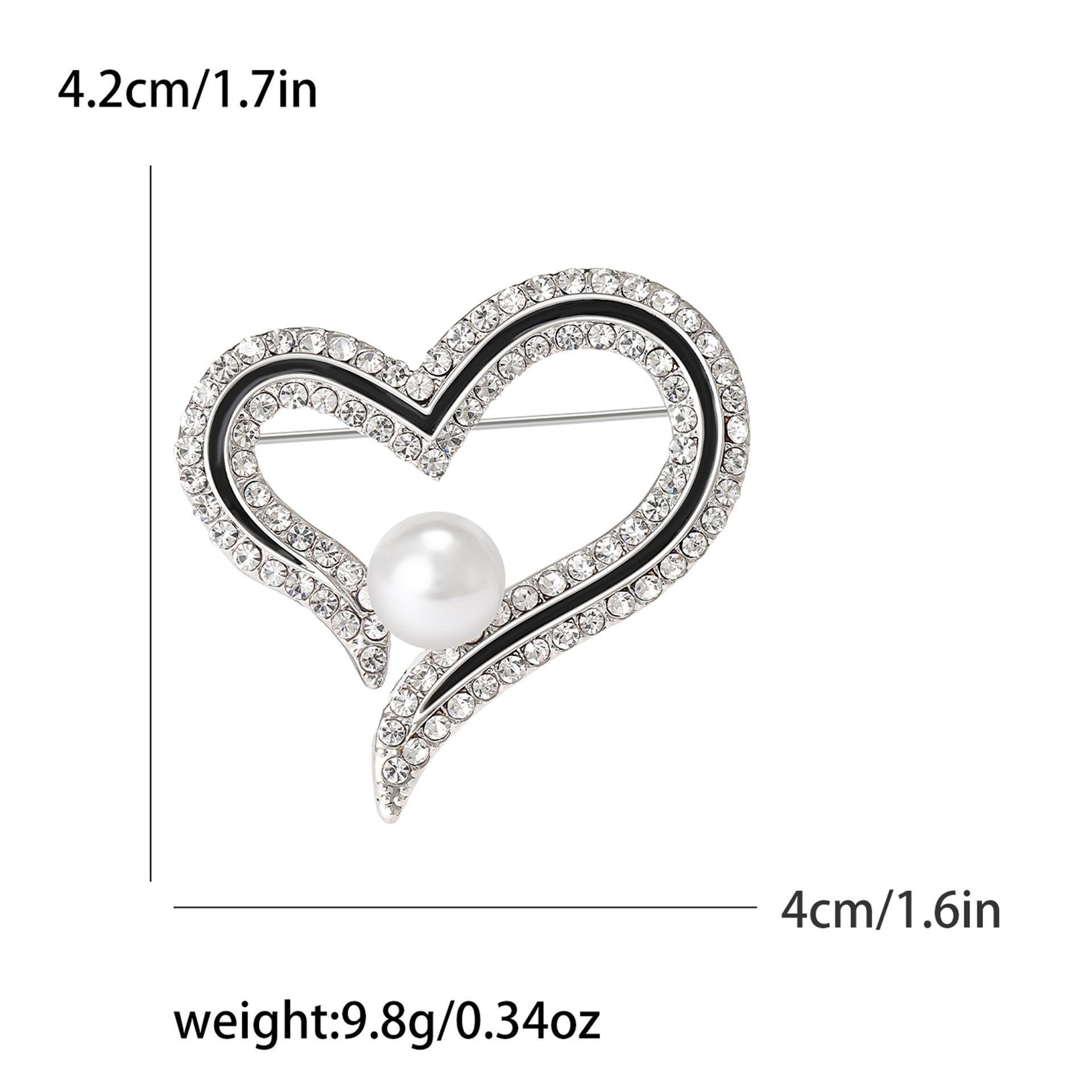 

Простая брошь Love с бриллиантами и жемчугом, изысканное модное пальто-корсаж в форме сердца, шаль с антибликовой пряжкой