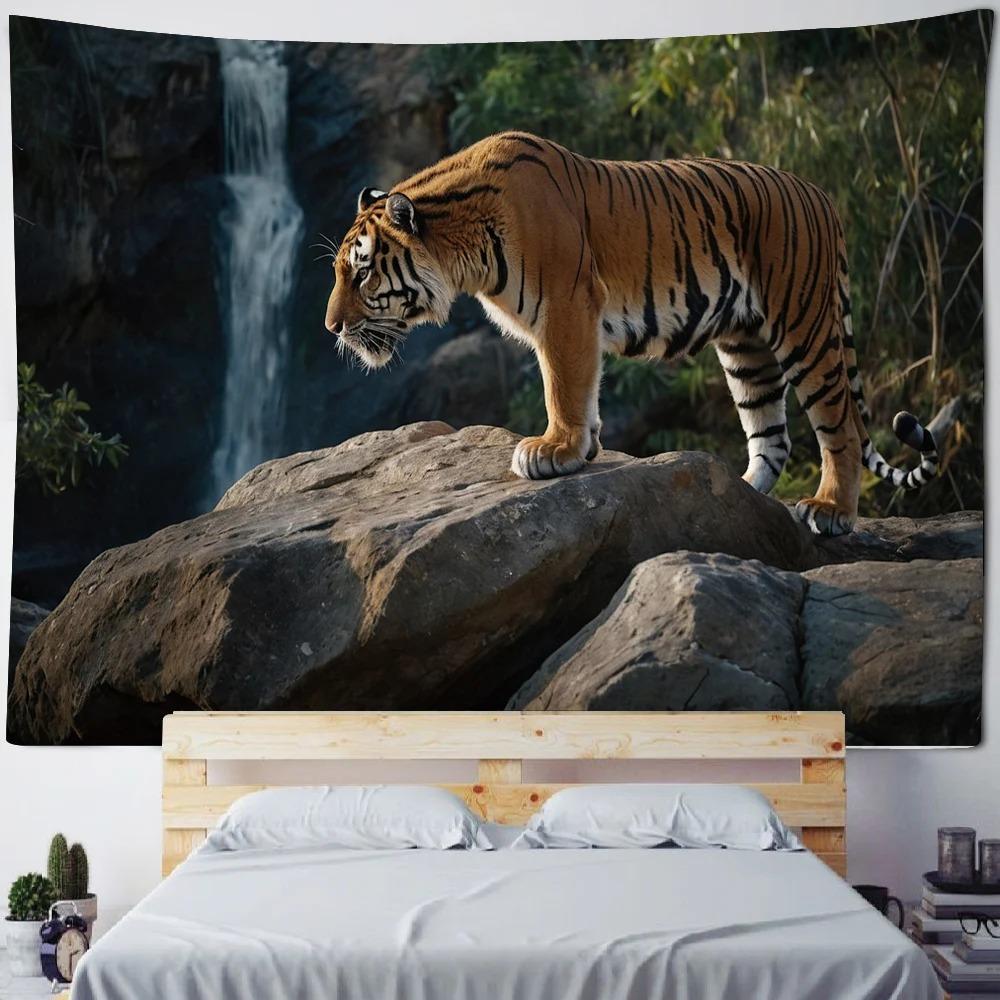 King of The Forest Tiger Wall Hanging Office Living Room Tapestry Home Wall Decoration Tapestry