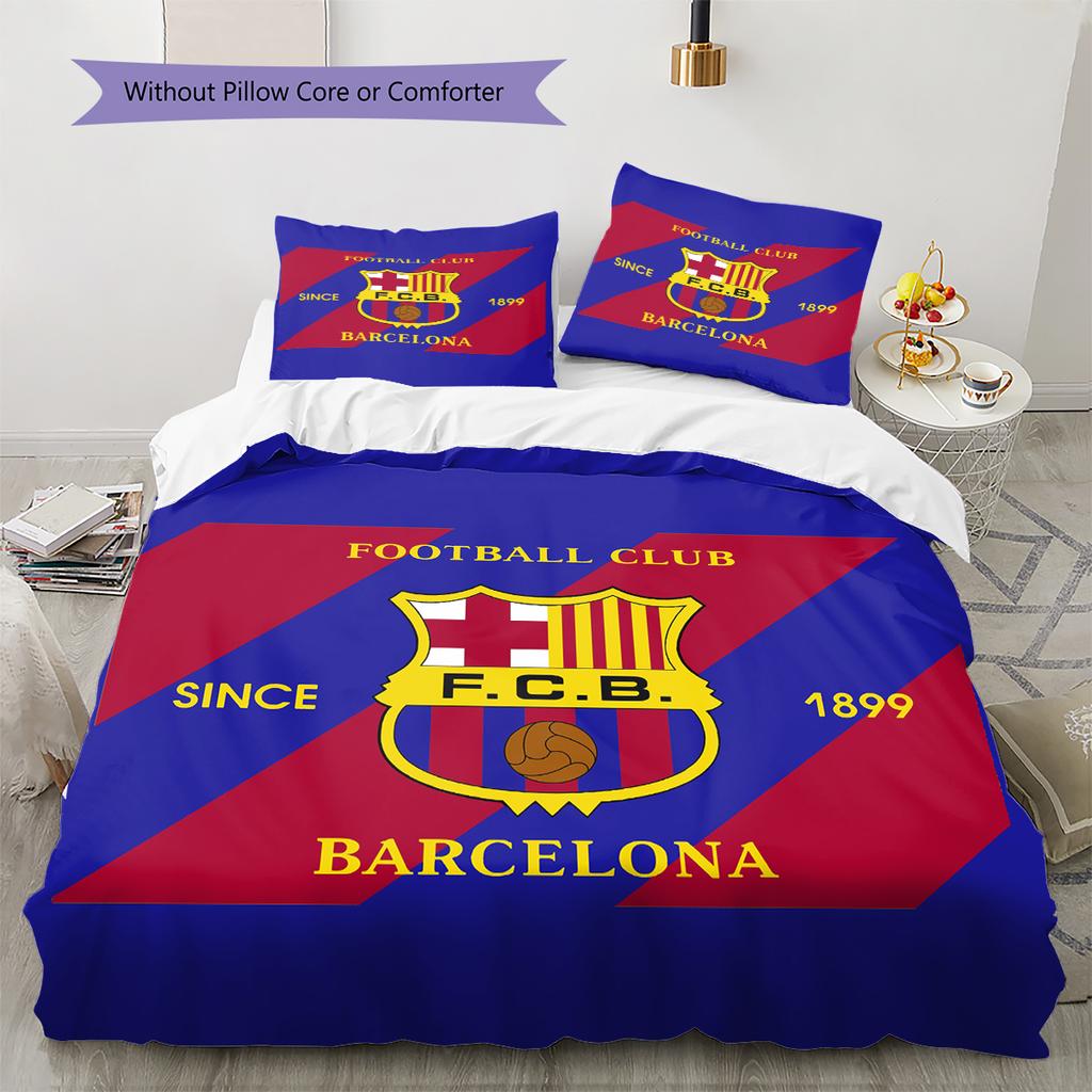 Povlečení s motivem FC Barcelona Domácí dekorace Narozeninový dárek (1 * povlak na přikrývku + 2 * povlak na polštář, bez výplně)