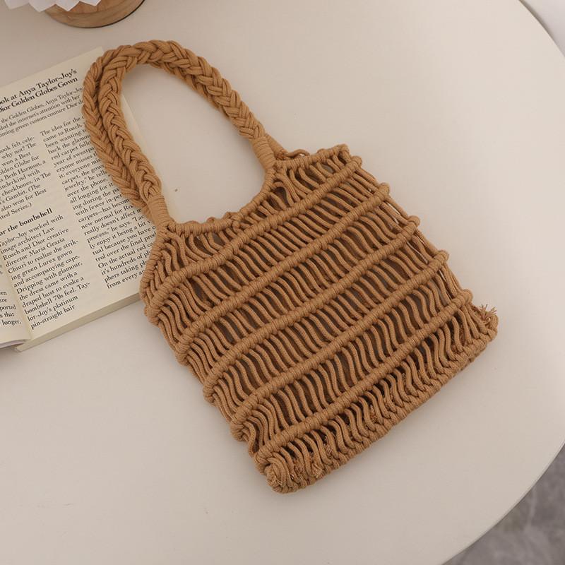IELGY Small Fresh Hollow Woven Bag Lazy Style Seaside Vacation Straw Beach Bag