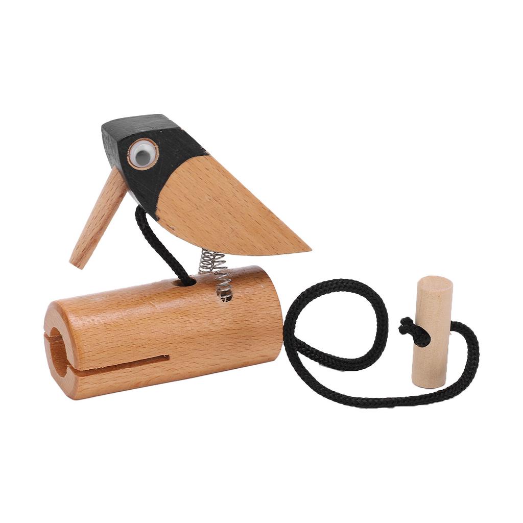 Woodpecker Toy Beech Wood Bird Decor Sculpture Preschool Education Toys for Kids