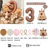 54pcs Retro Caramel Color Balloons Set Capybara Aluminum Foil Balloon Digital 1-9 Aluminum Film Ballons Birthday Party Supply