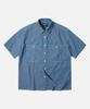 FRIZMWORKS Chambray Big Pocket Half Shirt _ Blue
