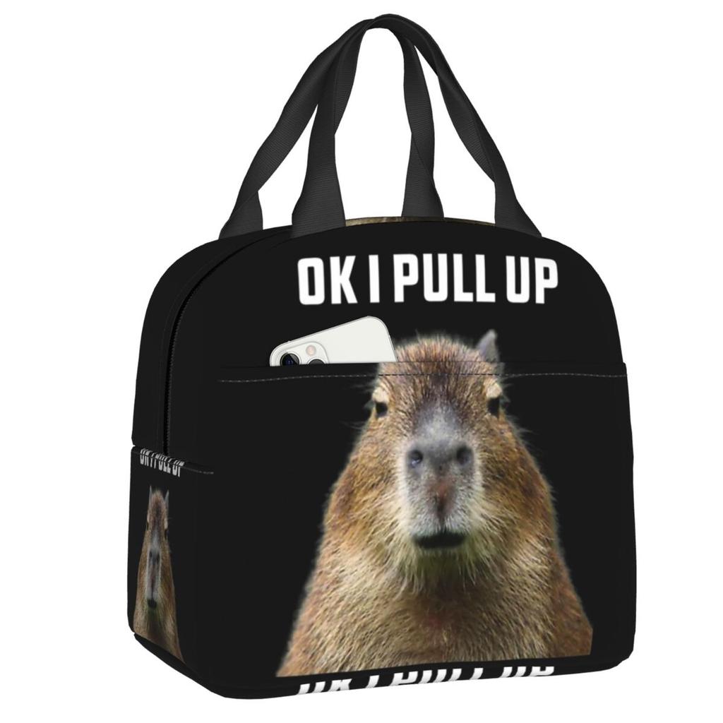 Custom Capybara Insulated Lunch Bag for Women Leakproof Cooler Thermal Lunch Tote Office Picnic Travel