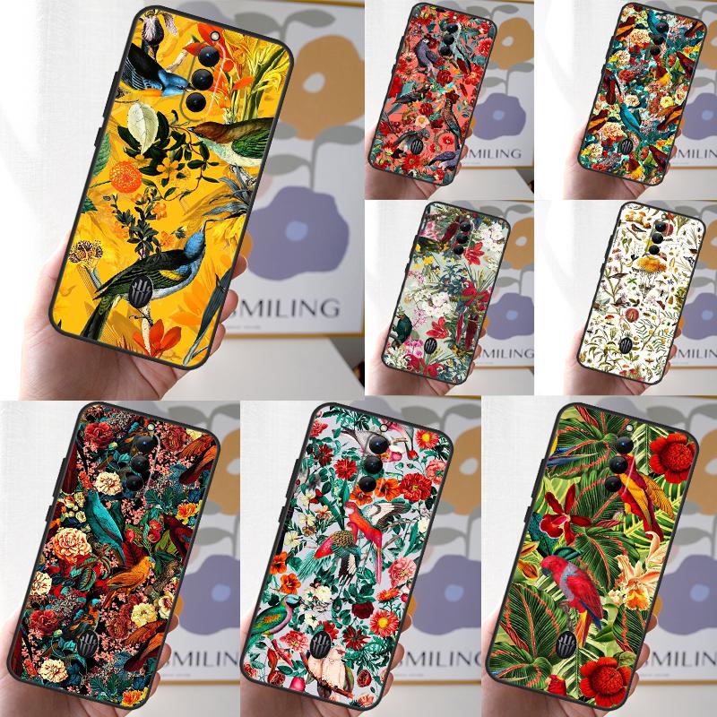 Garden Birds Vintage Tropical FLORAL Case For Nubia Red Magic 10 Pro Plus 6 7 Pro 6S 7S 5G 6R RedMagic 9S 8S 8 9 Pro Plus Cover