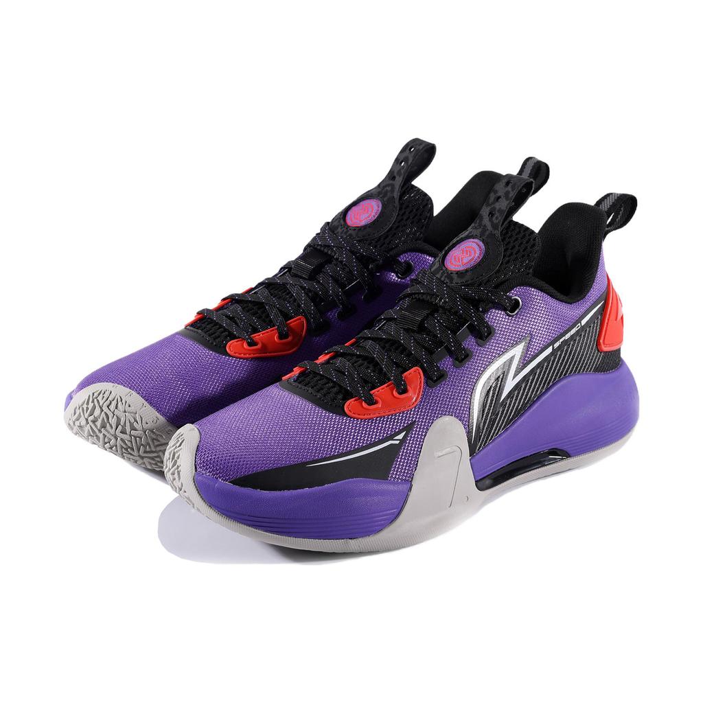 New LiNing Speed 7 Slip Resistant Cushioning Abrasion Resistant Low Top Basketball Shoes Men's Purple Black ABPT013-7